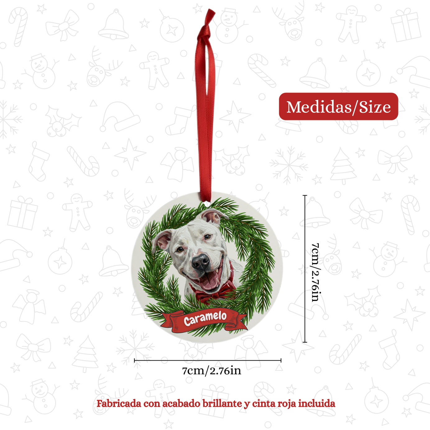Adorno para árbol ilustración Pinceladas Corona