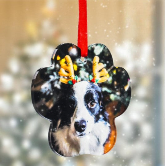 Adorno forma de huella con foto