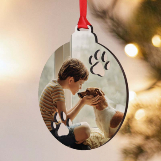 Adorno huellas para árbol con foto